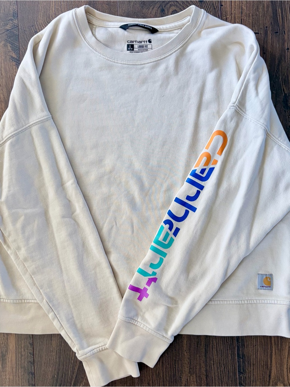 Carhartt Tencel Fiber Series Crewneck Sweatshirt Rainbow Graphic Large